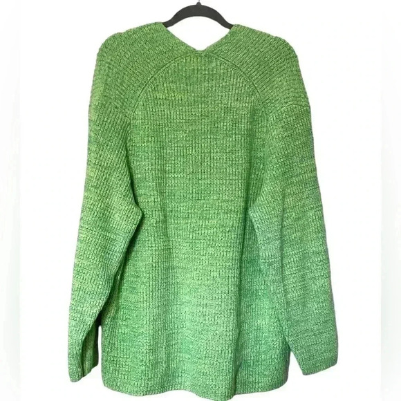 Urban outfitters oversized V-neck marled lime Knit Ribbed size Large Tunic - Picture 6 of 11